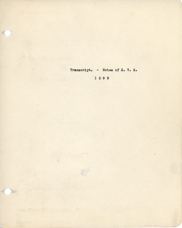 Elizabeth Van Sant transcribed letters