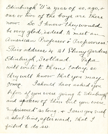 Edith Schwartz Clements handwritten letter