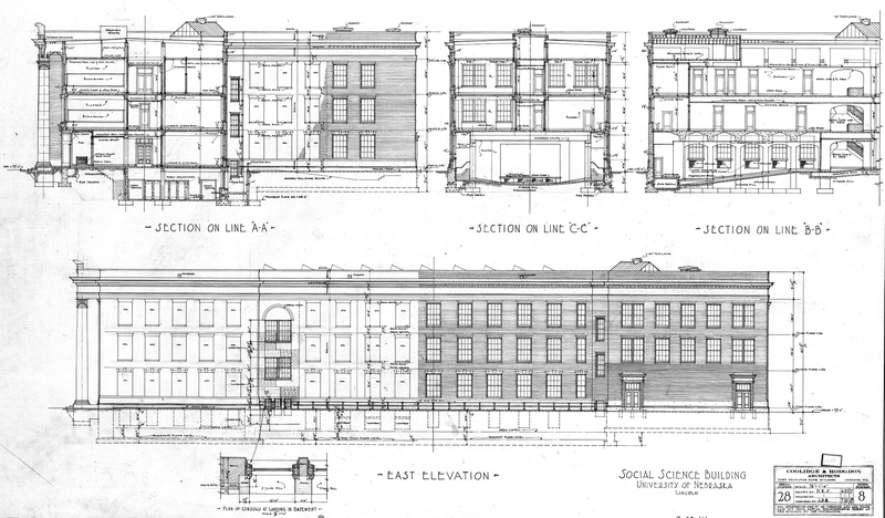 Description: East Elevation and Building Sections Year: 1917