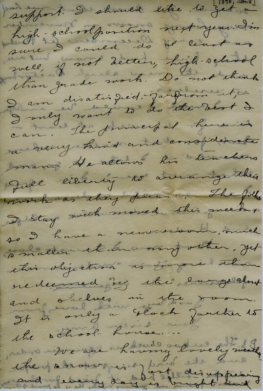Handwritten 8 page letter from Amy Bruner to Lawrence Bruner, "When you get this letter you will be almost…"