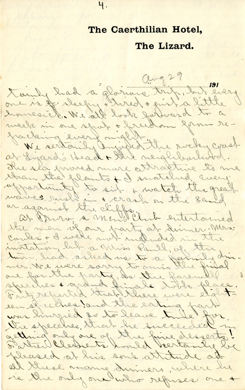 Edith Schwartz Clements handwritten letter