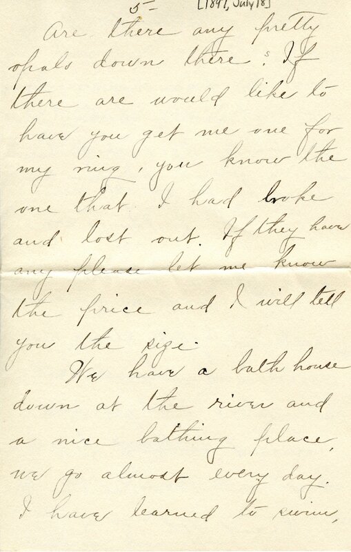 Handwritten 8 page letter from Ella Bruner to Lawrence Bruner, "I have been wanting to write to you for a long time…"