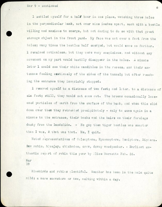 Frank H. Shoemaker typescript, 32 pages, detailing bird sightings, field trips, photography, and associated activities in Omaha, Nebraska.
