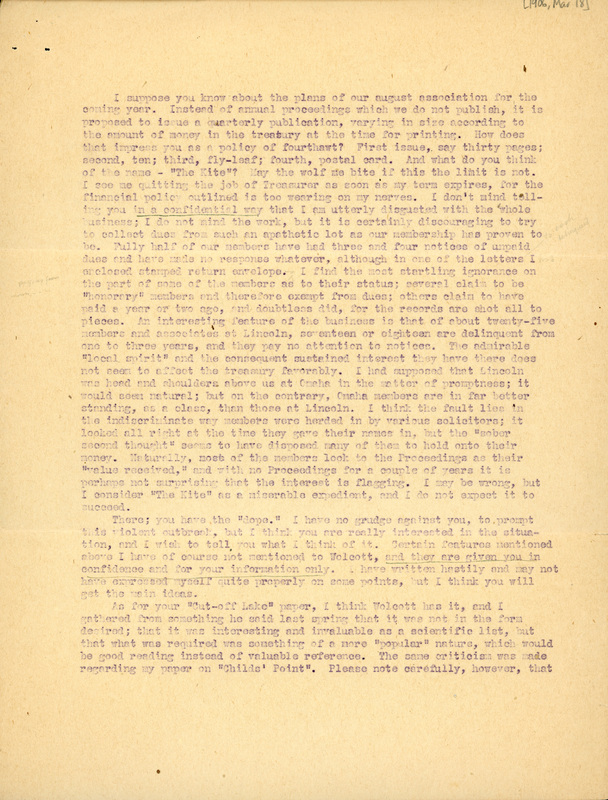 Typewritten letter, 4 pages, from Frank H. Shoemaker to I.S. [Isador] Trostler, "It snows cries the school-boy, and driving o'er the fields seems nowhere to alight says Emerson; then issues forth the storm with sudden burst and hurls the whole precipitated air down in a torrent says Thomson..."