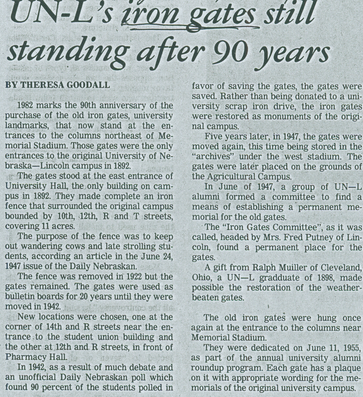 An article looking back on the iron gates after 90 years.