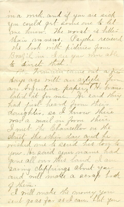 Handwritten 5 page letter from Marcia Bruner to Lawrence Bruner, "It is discouraging work trying to…"