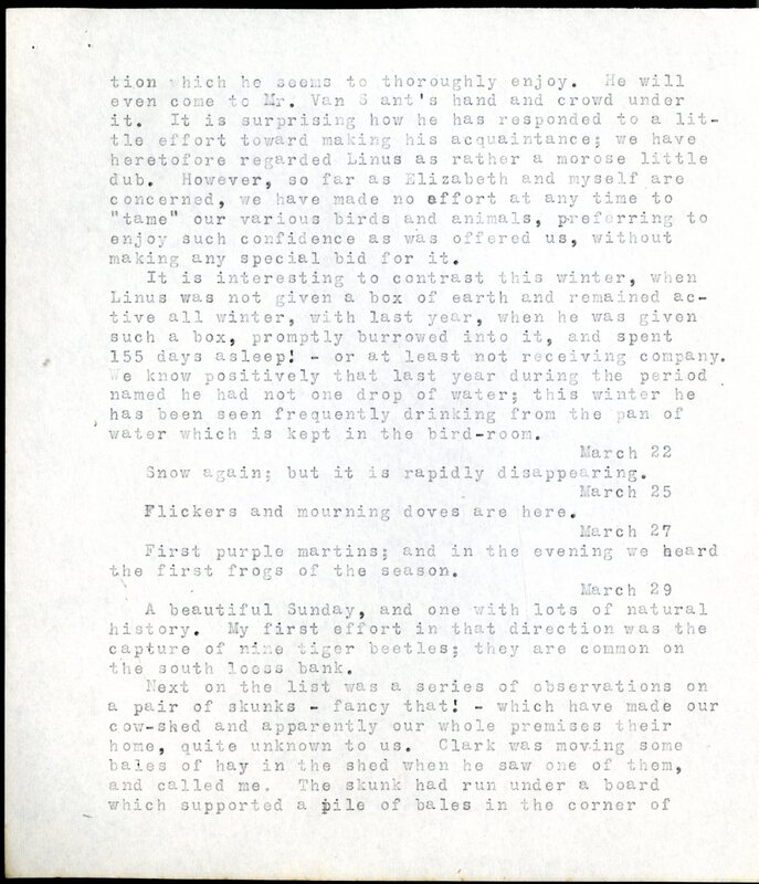 Frank H. Shoemaker typescript, 20 pages, detailing bird sightings, field trips, photography, and associated activities in Omaha, Nebraska.