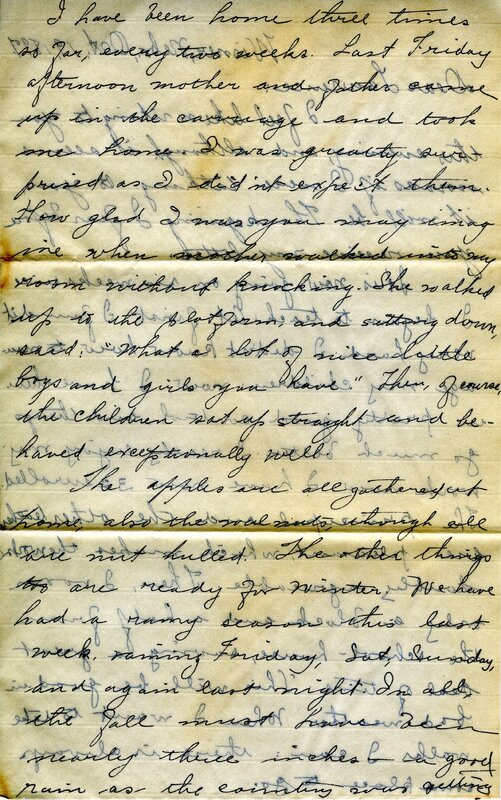 Handwritten 6 page letter from Amy Bruner to Lawrence Bruner, "I feel like writing to you this evening…"