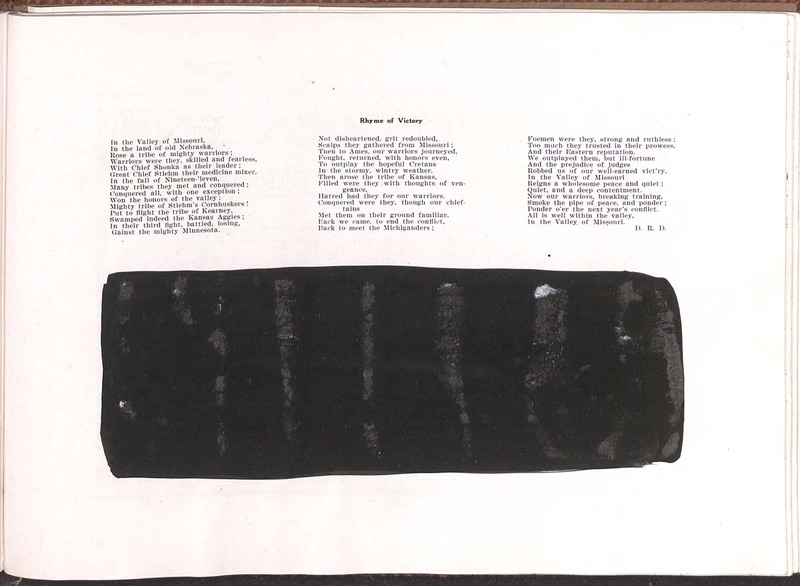 Cartoon showing an angry mob chasing Van Dusen and another member of the Cornhusker staff as they shout "Well Any How We Done Our Damndest!" showing that the Cornhusker Staff knew they might upset people with their edition of the Cornhusker.