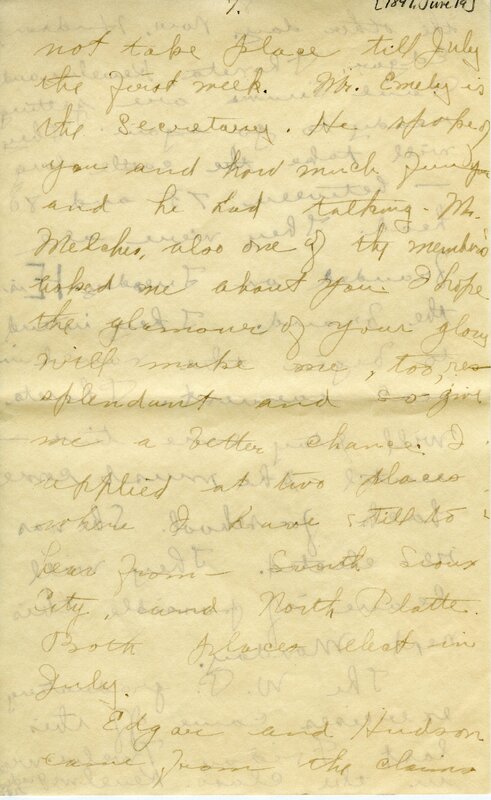 Handwritten 18 page letter from Amy Bruner to Lawrence Bruner, "Did you think I was never going to write…"