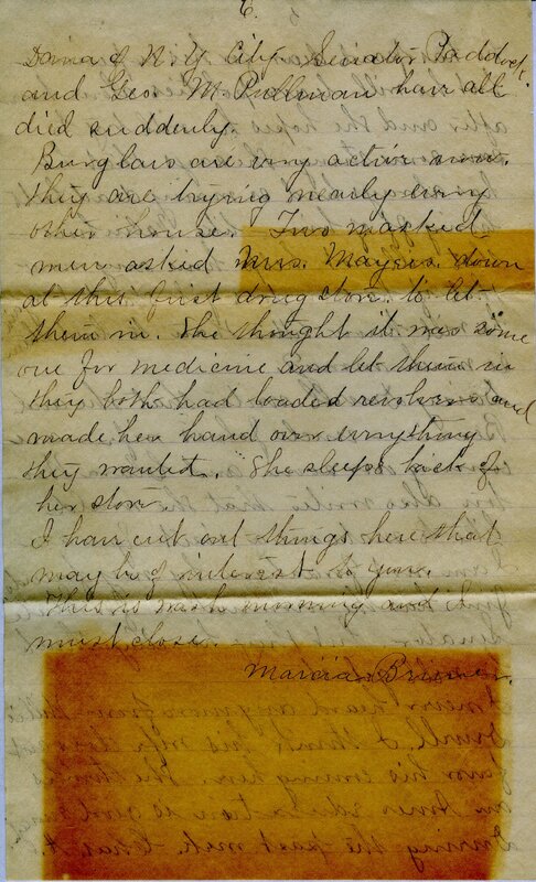 Handwritten 6 page letter from Marcia Bruner to Lawrence Bruner, "I was so busy all day yesterday…"