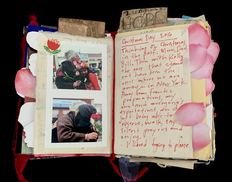 A heartfelt Christmas Day 2016 scrapbook page adorned with photographs, handwritten notes, and decorative elements.