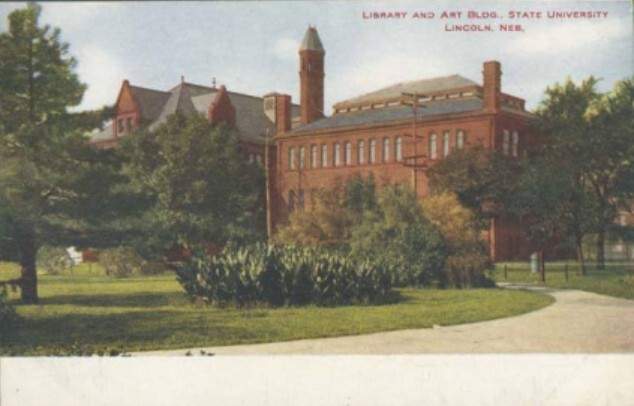 Postcard view of Library circa 1905.