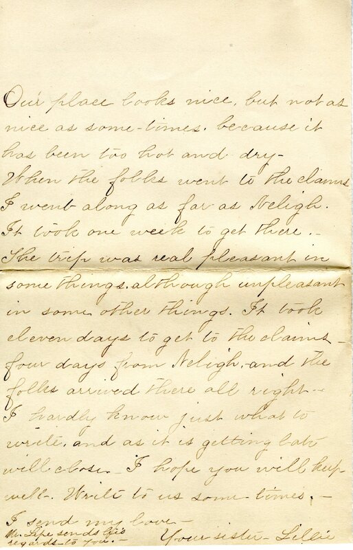 Handwritten 4 page letter from Lillian Bruner to Lawrence Bruner, "I have been wanting to write for some time…"