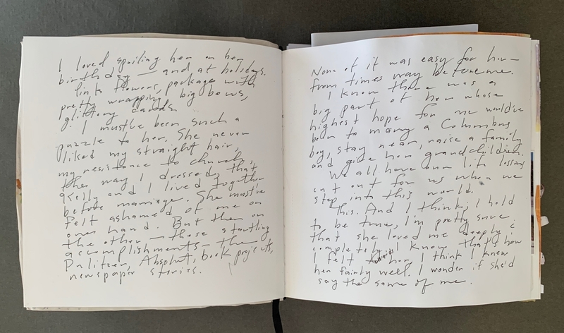 A handwritten journal entry discussing personal reflections and memories.