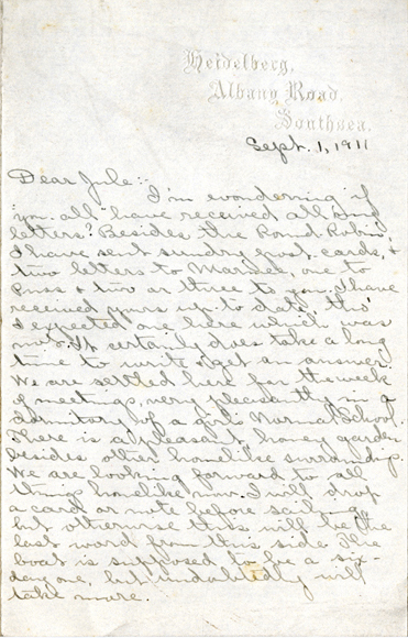 Edith Schwartz Clements handwritten letter
