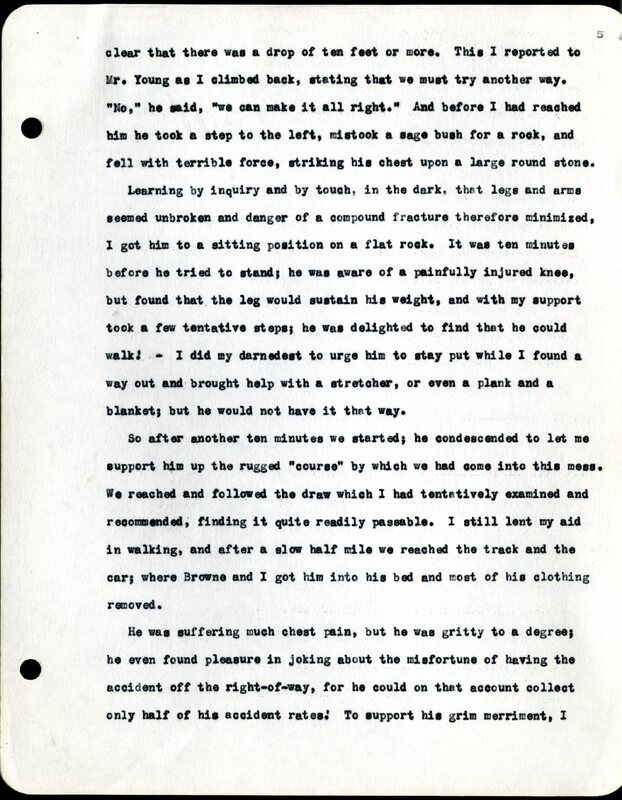 Frank H. Shoemaker typescript, 19 pages, noted on front page as "Have selected from my pocket day-dooks items pertaining to my leisure activities while on trips as private secretary to General Auditor of U.P.-S.P. and affiliates."