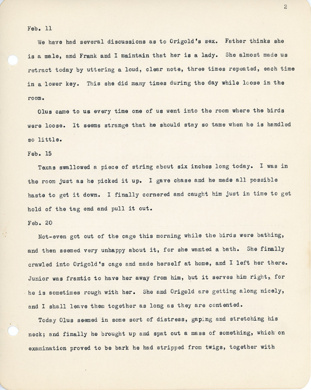Elizabeth Van Sant transcribed letters