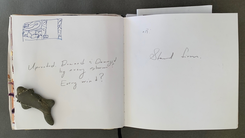 A journal page featuring a sketch and handwritten text.