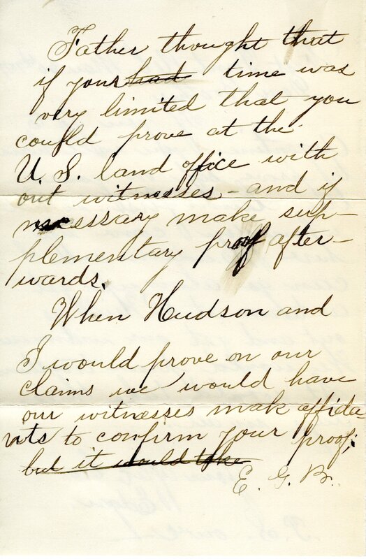 Handwritten 2 page letter from Edgar Bruner to Lawrence Bruner, "If you go to Argentina you will have to prove…"