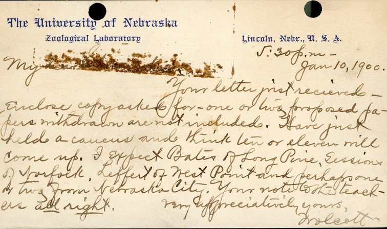 Handwritten letter, 1 page, from Robert H. Wolcott to Frank H. Shoemaker, "Your letter from just recieved- enclose copy asked for on or his proposed papers withdrawn are no included."