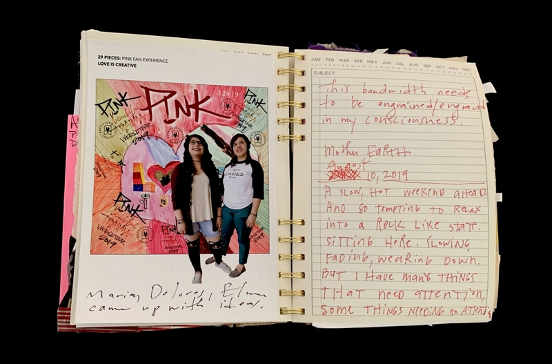 A journal page featuring a photograph and handwritten notes.
