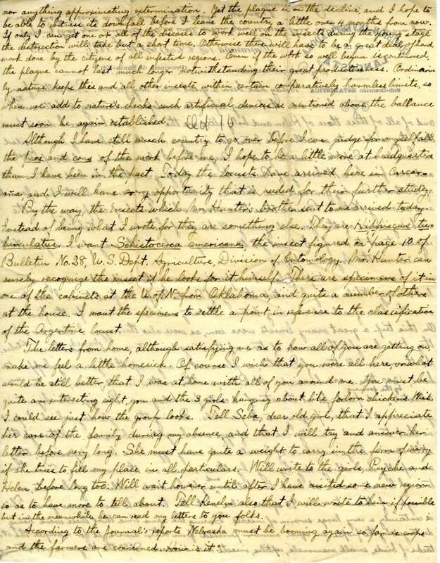 Handwritten 2 page letter from Lawrence Bruner to Marcia Bruner, "Today has been a great mail day for me. Five letters from home, i.e."