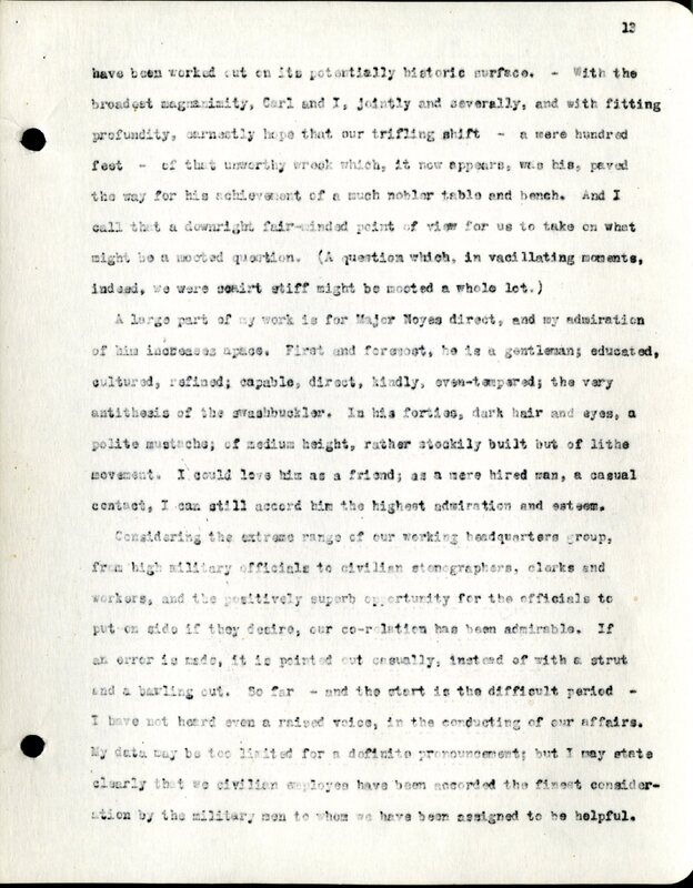 Frank H. Shoemaker typescript, 28 pages, titled "At Fort Riley, Kansas" on activities at Fort Riley between Oct. 12-29, 1903.