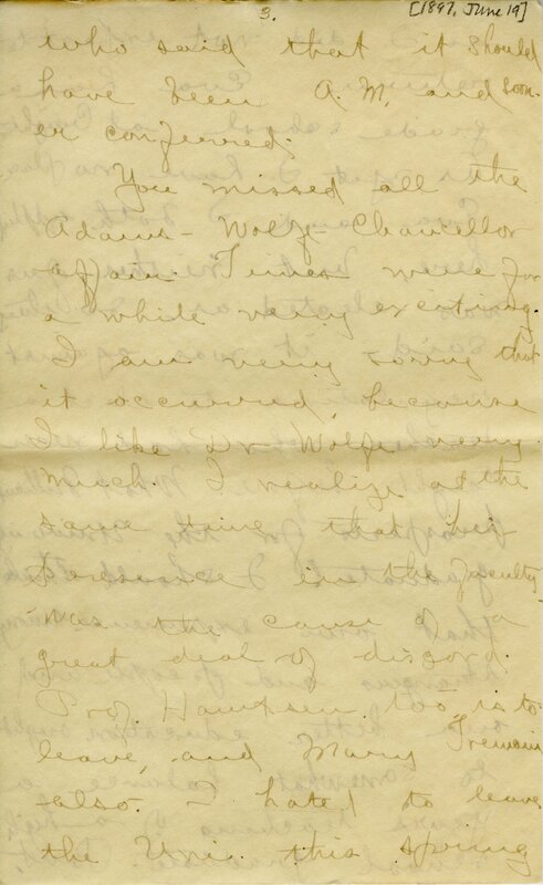 Handwritten 18 page letter from Amy Bruner to Lawrence Bruner, "Did you think I was never going to write…"