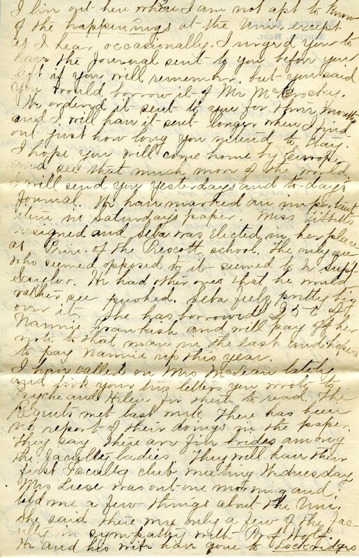 Handwritten 5 page letter from Marcia Bruner to Lawrence Bruner, "I think I will have to change the day that I write…"