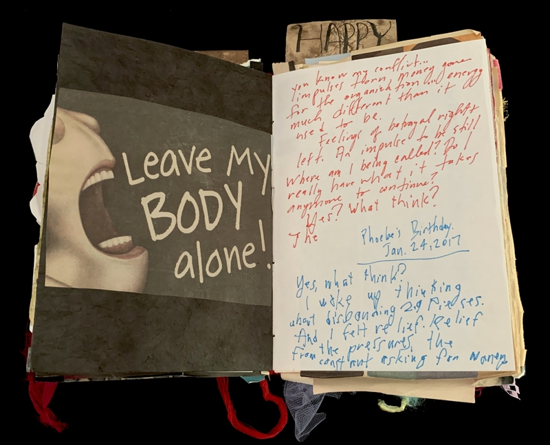 A collage of a photograph and handwritten notes expressing emotional distress and a desire for autonomy.