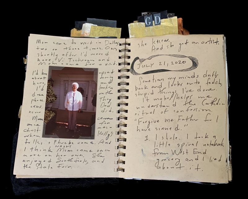 A handwritten journal page featuring a photograph of a woman, accompanied by personal reflections and a date.