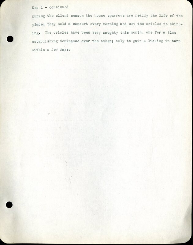 Frank H. Shoemaker typescript, 46 pages, detailing bird sightings, field trips, photography, and associated activities in Omaha, Nebraska.