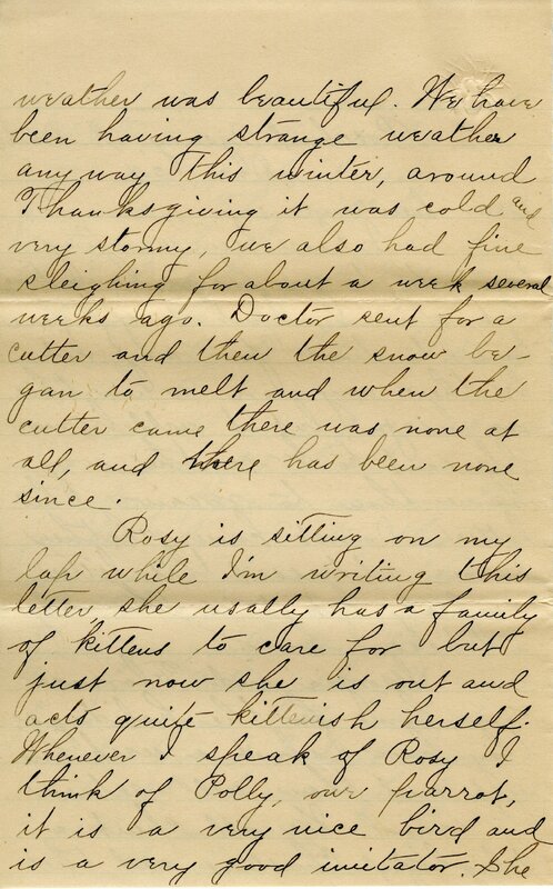 Handwritten 8 page letter from Ella Bruner to Lawrence Bruner, "I have been wanting to write to you for a long time…"