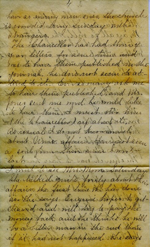 Handwritten 6 page letter from Marcia Bruner to Lawrence Bruner, "I was so busy all day yesterday…"