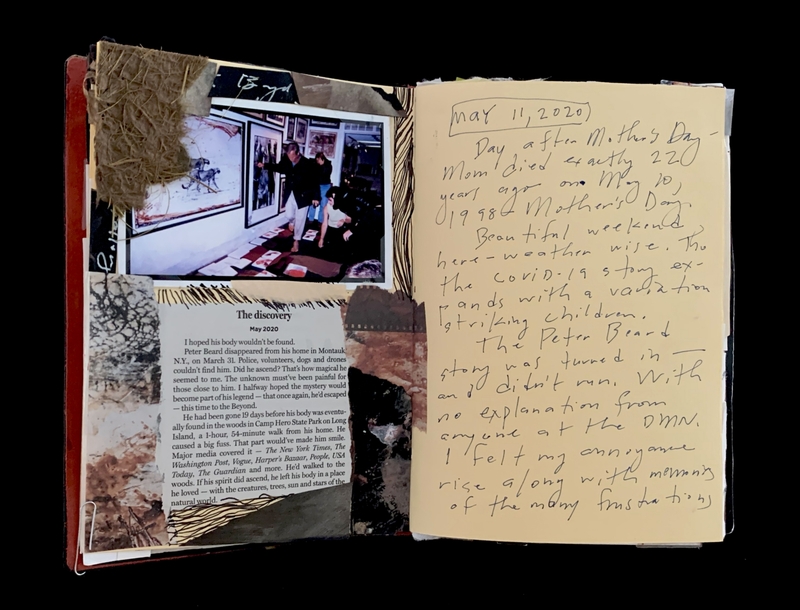 A scrapbook page featuring a handwritten note, a photograph, and a text section titled "The discovery."