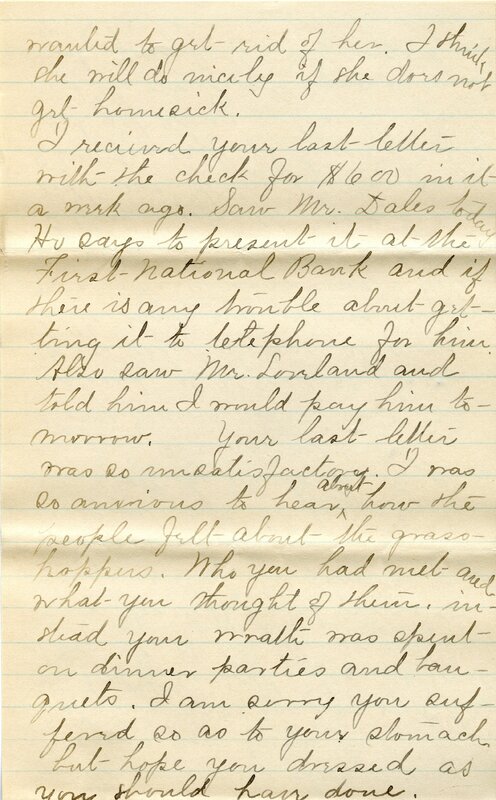 Handwritten 8 page letter from Marcia Bruner to Lawrence Bruner, "Well, I did not write to you last…"