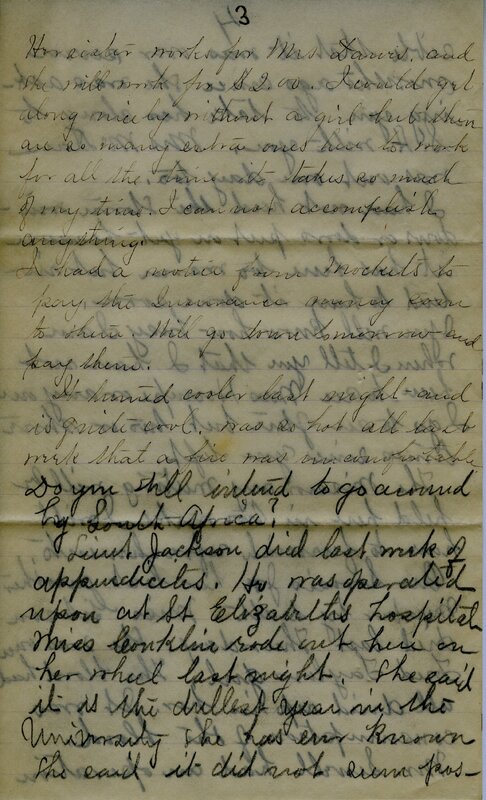 Handwritten 6 page letter from Marcia Bruner to Lawrence Bruner, "It is again Sunday and I thought I would write to you…"