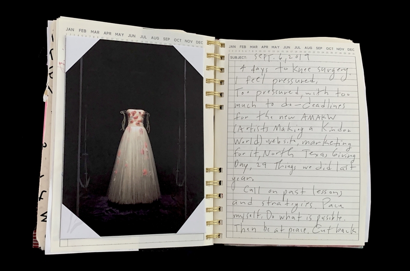 A handwritten entry in a planner dated September 6, 2019, accompanied by a photograph of a dress.