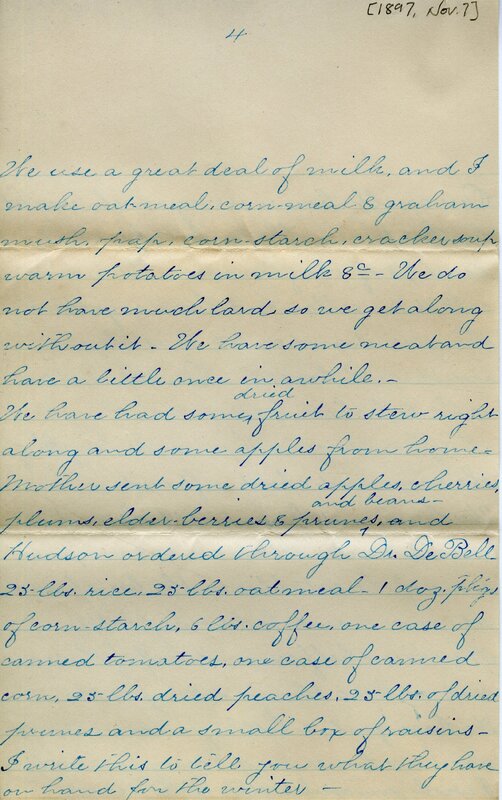 Handwritten 10 page letter from Lillie C. Bruner to Lawrence Bruner, "We read several of your letters sent from home…"