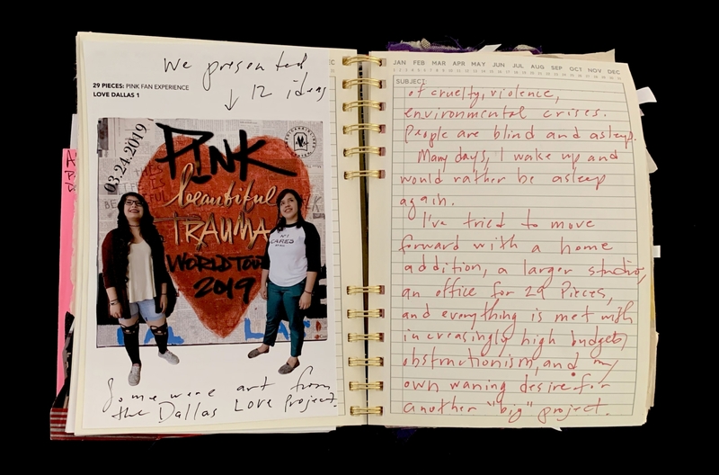A journal page featuring a photograph and handwritten notes discussing personal and professional challenges.