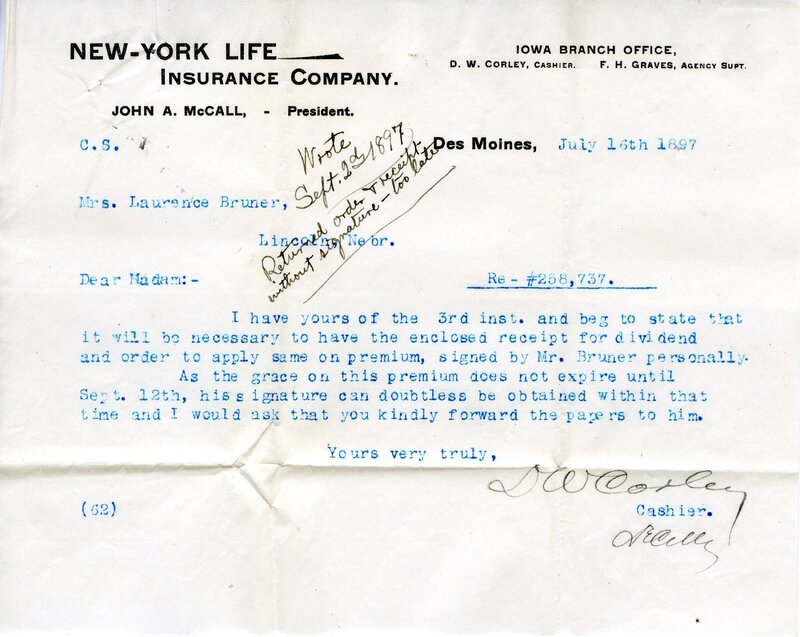 Handwritten 8 page letter from Marcia Bruner to Lawrence Bruner, "Well, I did not write to you last…"