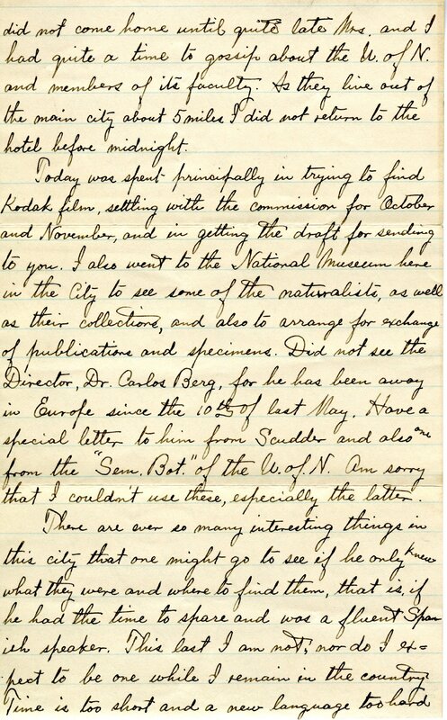 Handwritten 4 page letter from Lawrence Bruner to Marcia Bruner, "Well I am nearly tired out from running about over the city all day yesterday and today trying to look up some matters connected..."