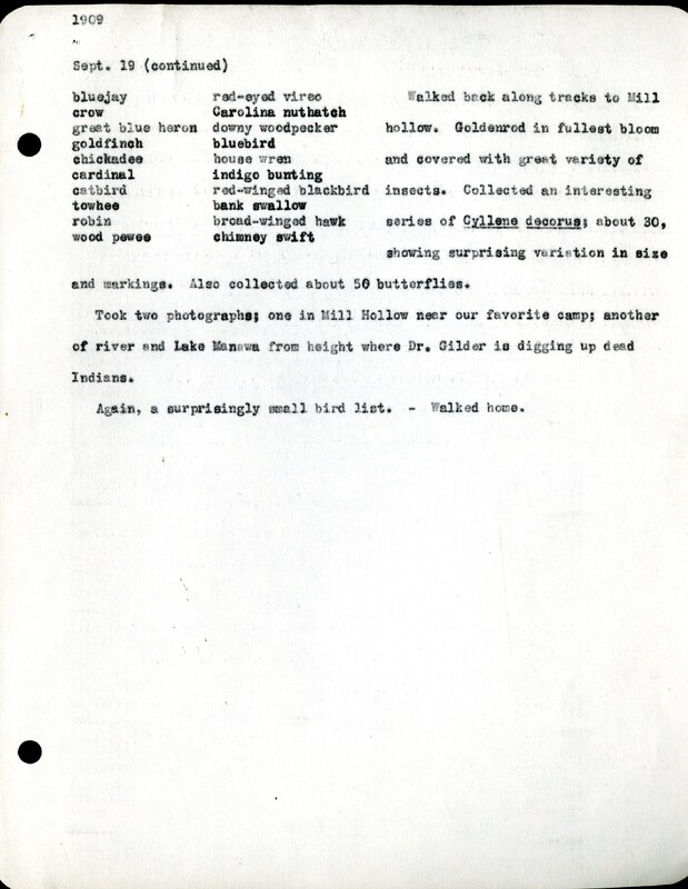Frank H. Shoemaker typescript, 11 pages, notes and bird lists from field trip at Havelock, Nebraska, and areas surrounding Lincoln, Nebraska
