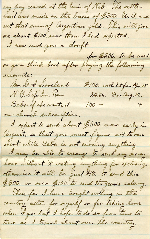 Handwritten 4 page letter from Lawrence Bruner to Marcia Bruner, "The past few days have been exceedingly hard ones one me..."