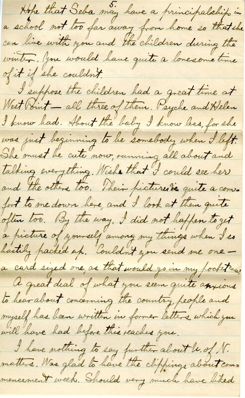 Handwritten 6 page letter from Lawrence Bruner to Marcia Bruner, "I have just received your letter that is dates 'West Point, June 26th'..."
