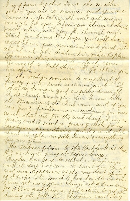 Handwritten 8 page letter from Marcia Bruner to Lawrence Bruner, "It seems harder every Sunday…"