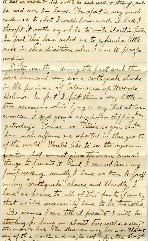 Handwritten 4 page letter from Lawrence Bruner to Marcia Bruner, "Well I have just received another lot of letters from the United States."