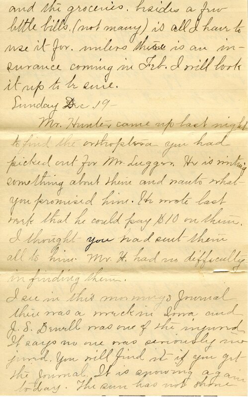 Handwritten 11 page letter from Marcia Bruner to Lawrence Bruner, "Today is Friday, but I thought I would…"