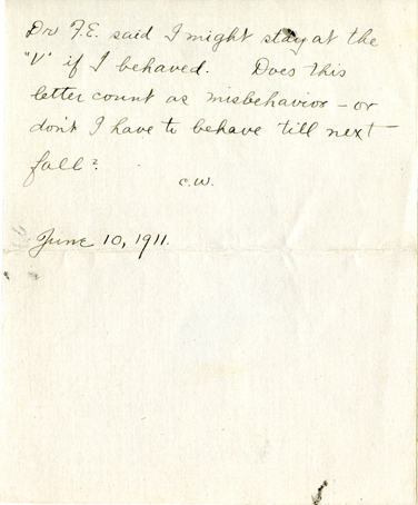 Edith Schwartz Clements handwritten letter